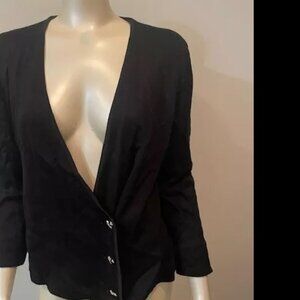 VTG Griffith Gray for St John Button up V-Neck Cardigan